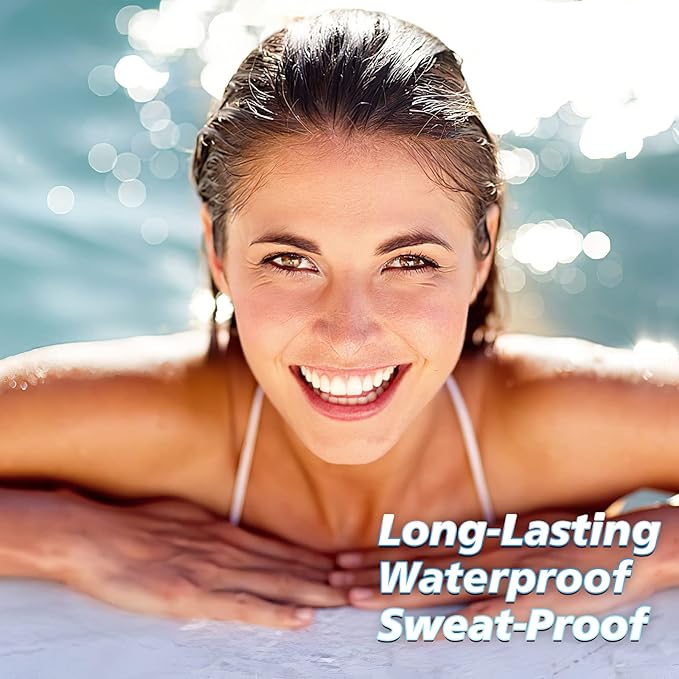 Eyebrow Stamp Stencil Kit - One-Step Eye Brow Stencil Kit with 24 Reusable Thin & Thick Eyebrow Stencils, Long-Lasting Waterproof & Smudge-Proof Brow Stamp Kit for Perfect Eye Makeup (Light Brown)