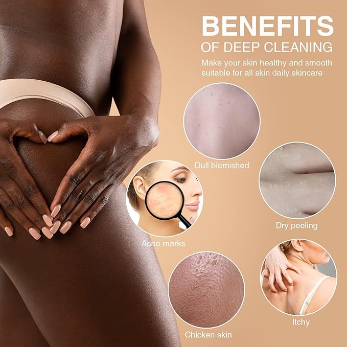 UJFQBH 3 Pieces African exfoliating net African Net Long Net Bath Sponge Exfoliating Shower Body Scrubber Back Scrubber Skin Smoother,Great for Daily Use (Purple Gray Blue)