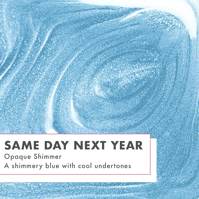 Olive & June Long Lasting Nail Polish | Gel-Like Finish No Lamp Needed | Lasts up to 10 days | Salon-Quality at Home | 15-Free Vegan Cruelty-Free Chip-Resistant Shine |Same Day Next Year Shimmery Blue