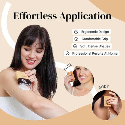 Keshima Self Tanner Brush, Large Tanning Brush for Face and Body, Kabuki Tan Applicator for Smooth and Even Coverage