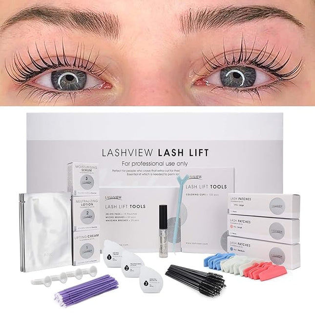 LASHVIEW Lash Lift Kit,Lash Lift,Professional Eyelash Perm Kit,Liquid Set,Semi-Permanent,Curling Perming,Wave Lift Extension Perm Set