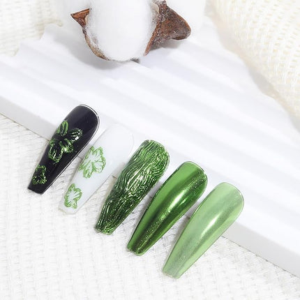 Artdone Chrome Nail Powder, Grass Green Iridescent Aurora Powder Metallic Mirror Effect Pigment Pearlescent Mermaid Pigment Pearl Glitter Dust Kit, Nail Art Decoration, Resin Craft