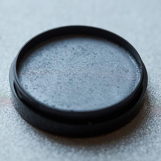 Metallic Pro Face & Body Paint Cake Pots by Cosmic Moon - Silver - Professional Water Based Face Paint Makeup for Adults, Kids - 1.26oz