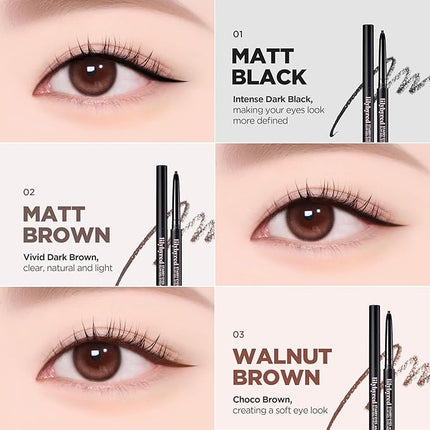 lilybyred Starry Eyes Am9 to Pm9 Slim Gel Eyeliner | Korean Ultra-Slim 2mm Gel Eyeliner, Intense Color Payoff, Creamy Formula, Easy Blending, Smudge-Proof, Long-Lasting, 0.004 oz. (03 Walnut Brown)