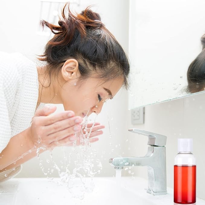 Eccliy 100 Pack 2 oz Travel Bottles Plastic Bottles with Lids Refillable Travel Size Cover Cap Plastic Liquid container for Toiletries Lotions Shampoo Creams Dispensing with 5 Funnels(Clear)