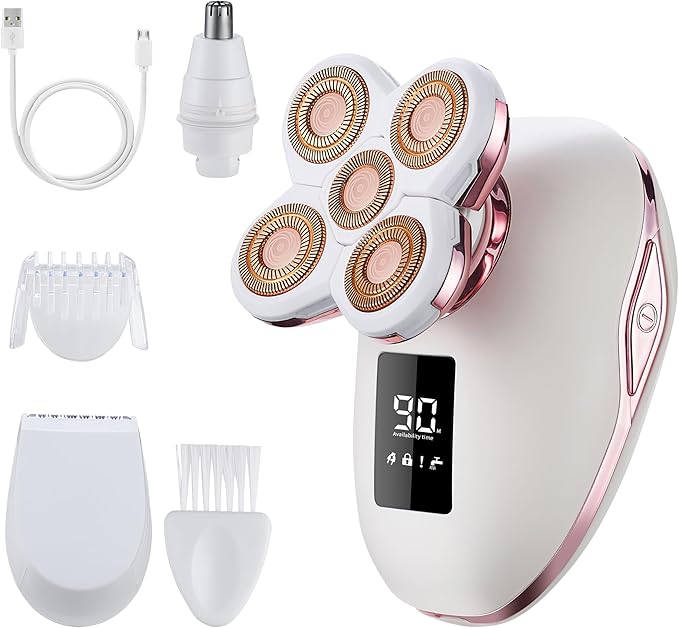 Women's Electric Razors for Women Legs Pubic Facial Hair Removal 2 in 1 Womens Electric Shaver for Women,Bikini Trimmer for Lady,Waterproof (5D)