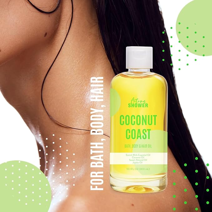 Bath Oil Body Oil Oil with Sweet Almond, Jojoba Oil, Sweet Almond & Lavender & Coconut Bath Oils Mother's Day Gift for Women, Multiuse Oil for Hair & Dry Skin 30 fl oz (Pack of 3)