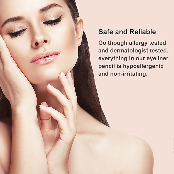 Boobeen Eyeliner Pencil - Black Eyeliner Pen Gel - Quick Drying Formula Eye Liner - Waterproof Smudge-proof All Day Eyeliner Makeup - Long Lasting Create Statement Eye Look (Dark grey)