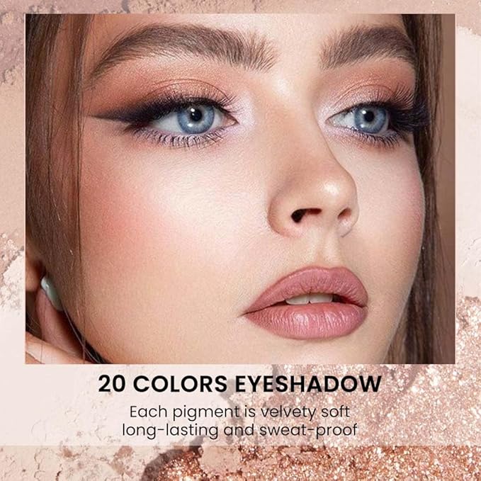 20Colors Nude Pink Brown Basics Matte Eyeshadow Palette,Eye Shadow Travel Makeup Palette all in one Long Lasting Waterproof,Great for Travel Gift Kit