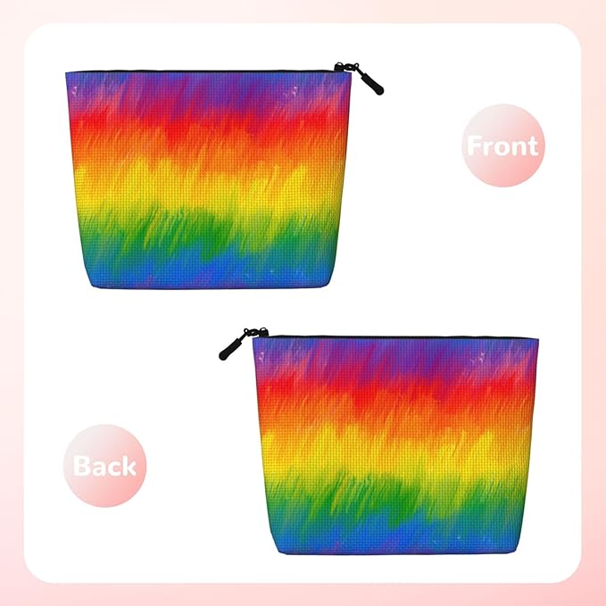 MOLAIGIN Rainbow Pride Gay Lbgt Cosmetic Bag For Women, Travel Makeup Bag, Toiletry Zipper Bag, Large Capacity Aesthetic Cases