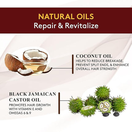 Okay Pure Naturals 100% Pure Black Jamaican Castor Oil with Coconut Oil - Castor Oil for Hair Growth for Men & Women, Moisture for Skin, Scalp, Eyelashes, Eyebrows - 4 oz Glass Bottle (2 Pack)