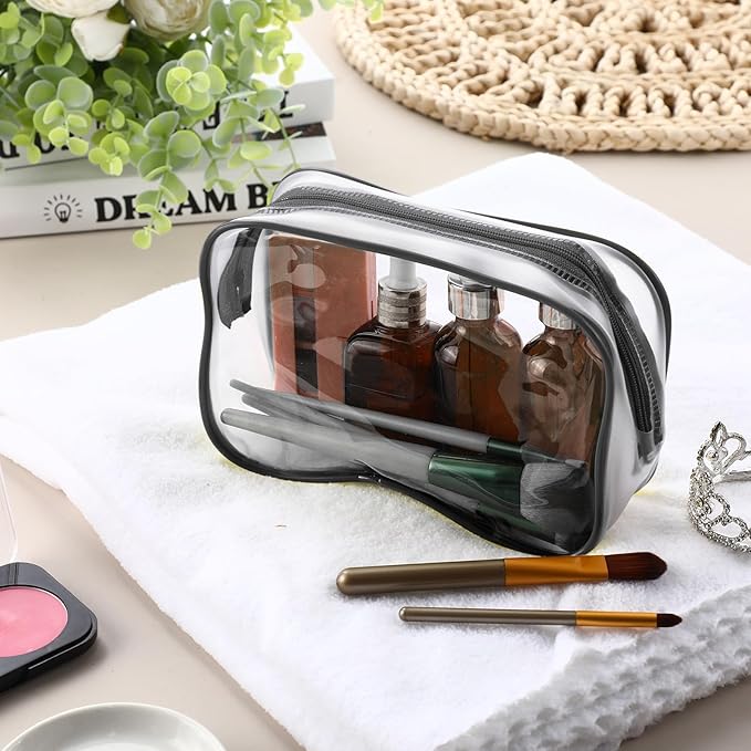 Weewooday 12 Pieces Clear Makeup Bags Cosmetic Storage Bags PVC Zipper Pouches Travel Waterproof Makeup Plastic Case for Women Organizing Toiletries Traveling Bathroom(Medium,Multicolor)