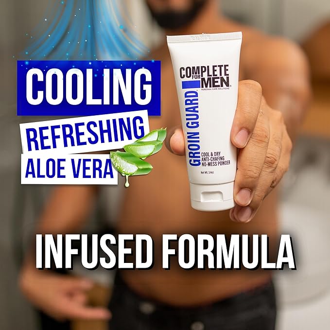 Groin Guard Anti Chafing Cream: Talc Free, Aluminum Free, Natural Odor Control Cream for Men, Non Greasy, Cool & Dry, Friction Defense, Chafe Protect for Private Parts