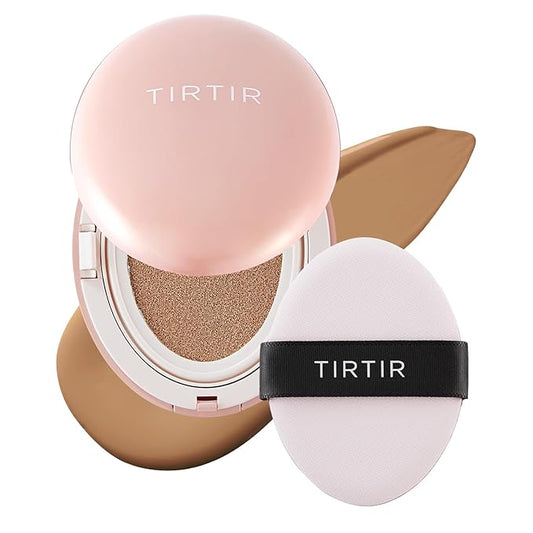 TIRTIR Mask Fit All Cover Pink Cushion Foundation | High coverage, Velvety Matte Finish, Lightweight, Flawless, Corrects Redness, Korean Cushion (#31N French Beige, Full Size, 0.63 Fl Oz)