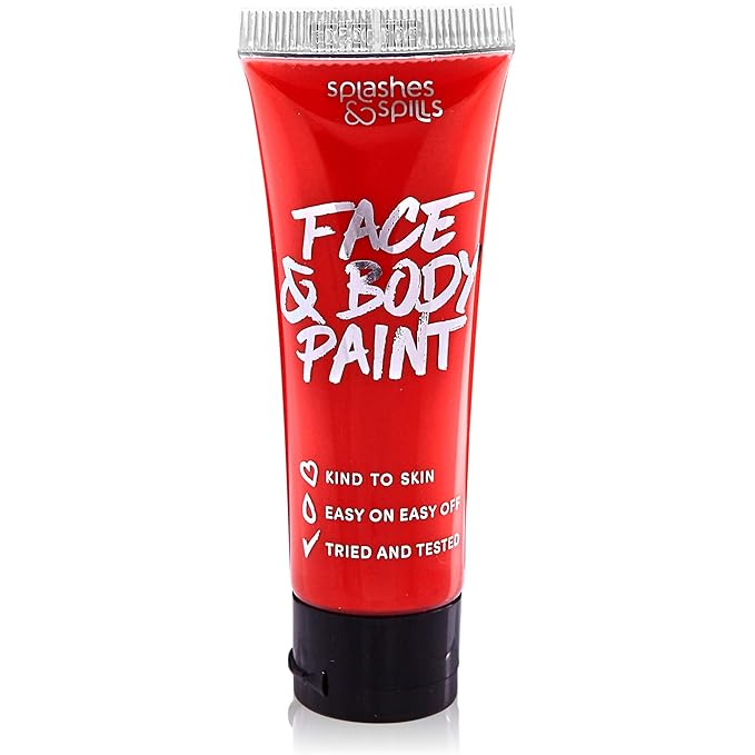 Face and Body Paint Cream, 30ml - Pretend Costume and Dress Up Makeup by Splashes & Spills (Red)