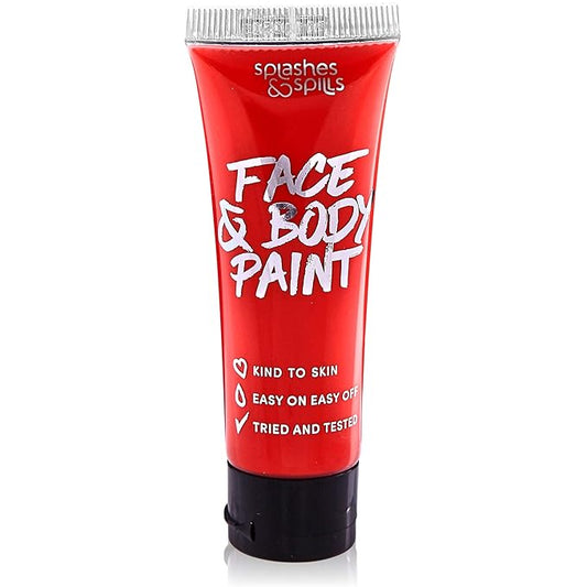 Face and Body Paint Cream, 30ml - Pretend Costume and Dress Up Makeup by Splashes & Spills (Red)