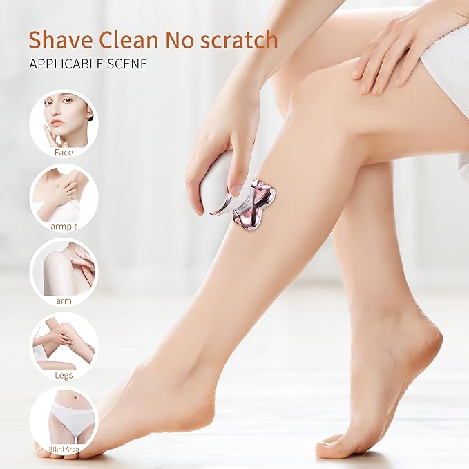 Women's Electric Razors for Women Legs Pubic Facial Hair Removal 2 in 1 Womens Electric Shaver for Women,Bikini Trimmer for Lady,Waterproof (5D)