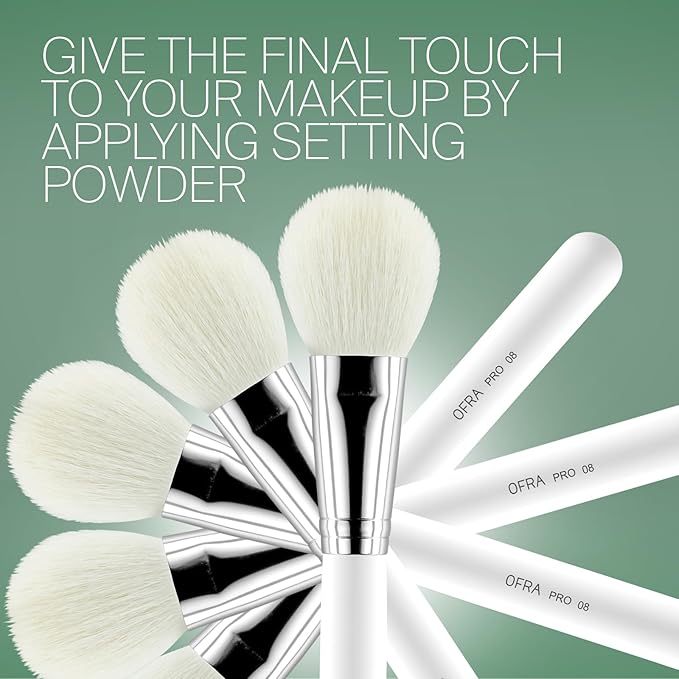 OFRA Makeup Brush #8 Powder - Powder Brush for Pressed, Loose Setting, Blush, Bronzer and Contour - Fluffy Makeup Brush