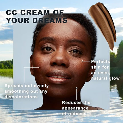 Lumene Color Correcting CC Cream - Lightweight Foundation - Medium Coverage - Redness Reducing Face Makeup for Glowing Complexion - Vegan Formula + Suitable for All Skin Types - Deep Rich (1 fl oz)