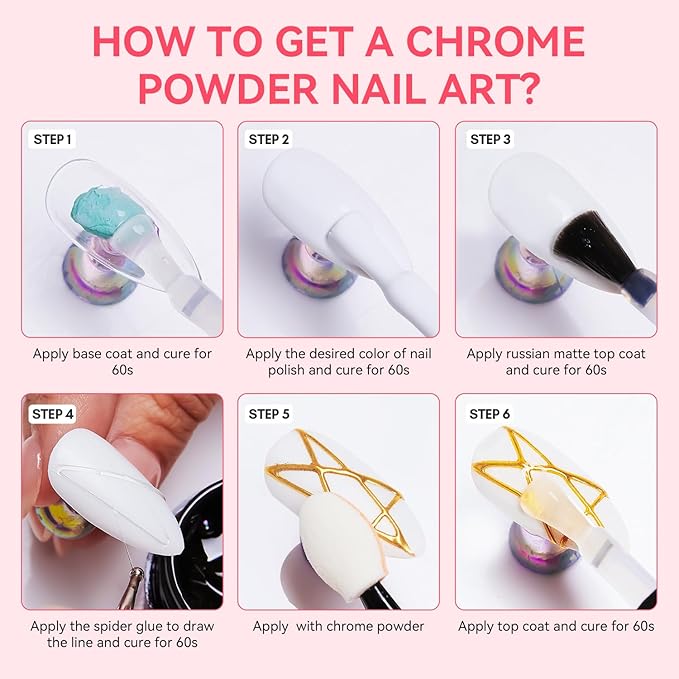 Makartt 3D Spider Gel for Nail Art: Clear Elastic Gel Polish for Drawing and Lines, Use with Chrome Powder, Soak-Off UV LED Gel for DIY Manicures Home or Salon Use