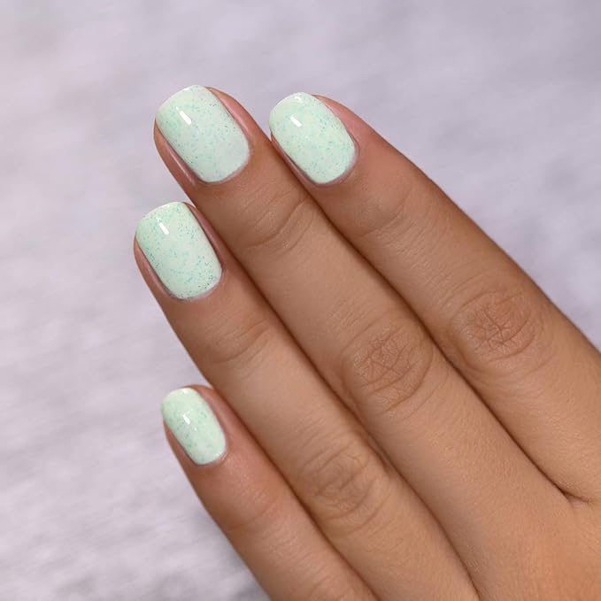 ILNP Dew Drop - Pastel Mint Speckled Nail Polish, Chip Resistant, 7-Free, Non-Toxic, Vegan, Cruelty Free, 12ml