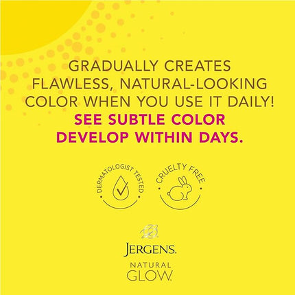 Jergens Natural Glow Self Tanner Face Moisturizer with SPF 20 Facial Sunscreen, Medium to Deep Skin Tone, Sunless Tanning, Oil Free, Broad Spectrum Protection UVA and UVB, 2 oz (Packaging May Vary)