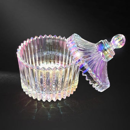 Monomer Dish, CORFULRA Dappen Dish for Acrylic Powder, Large Nail Cup for Nail Monomer Liquid, Glass Cup for Acrylic Nail Brush, Acetone Nail Polish Remover Holder. Rainbow