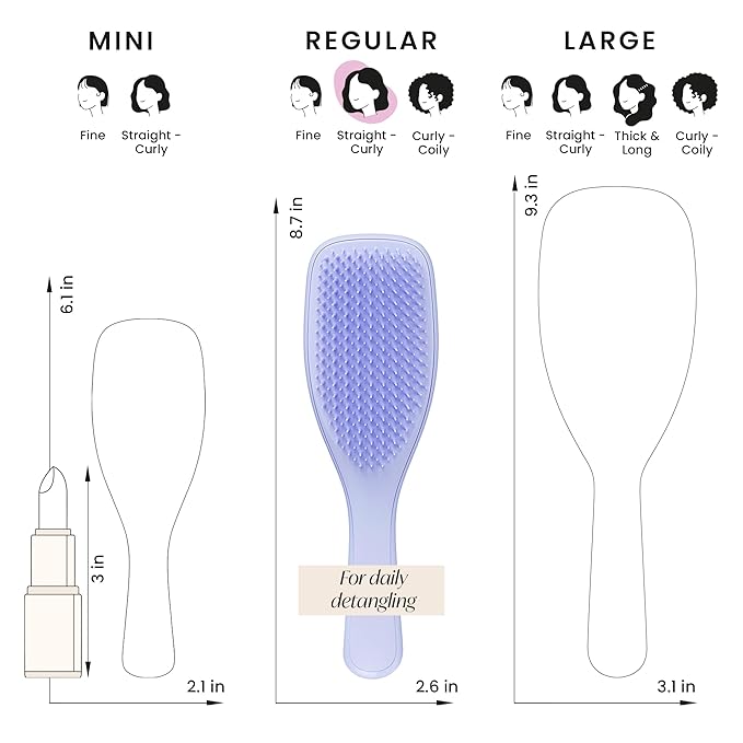 Tangle Teezer Ultimate Detangler Brush for Wet & Dry Hair, Eliminates Knots & Reduces Breakage for All Hair Types, Sweet Lavender