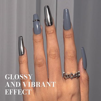 MelodySusie Gray Gel Nail Polish,0.5fl oz Autumn Winter Nails Soak Off UV LED Dark Gray Gel Polish Gift for Women Nail Art Manicure Salon DIY Nail Design Decoration at Home-246-A2042