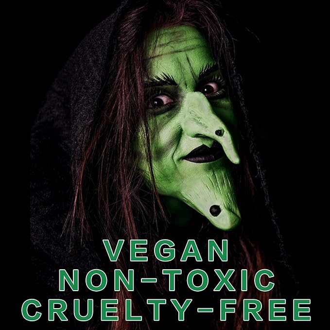 MEICOLY Green Face Body Paint,Washable St Patricks Day Face Paint Accessories,Green Makeup Face Painting for Adults and Kids,Hunting Hulk Gamora Face Paint,SFX Witch Cosplay Halloween Makeup