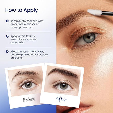 Dersie Eyebrow Growth Serum: Brow Enhancing Serum Infused with Peptide Complex, Biotin & Arginine for Fuller, Stronger, Thicker Brows – Nourishes and Strengthens Dry, Sparse, or Thinning Brows (5 mL)