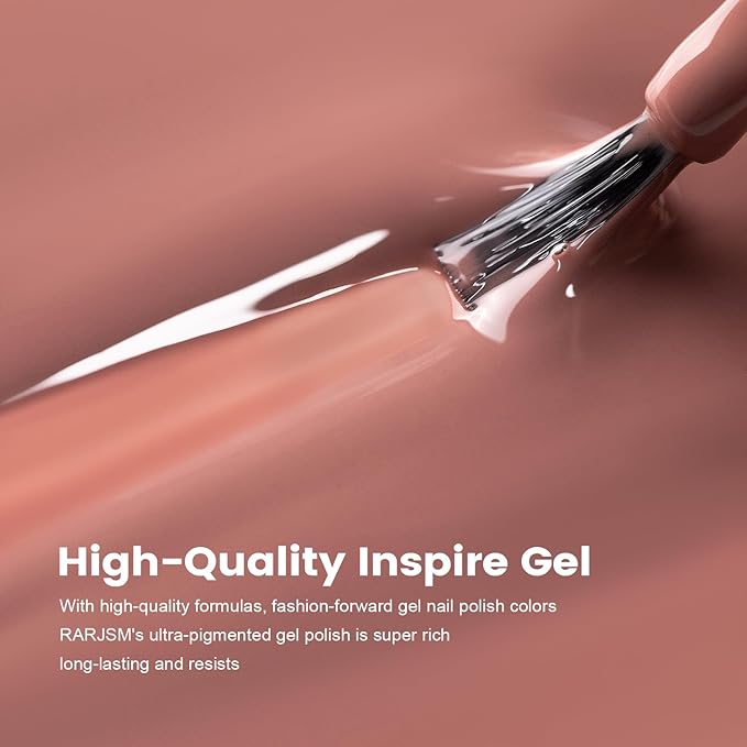 RARJSM Nude Gel Nail Polish Chestnut Pink Neutral Skin Tone Sheer Jelly Gel Polish 1PC 15ml Single Bottle Cream Transparent Pink Nail Gel Polish Soak off UV LED Cured for Home Salon DIY Manicure