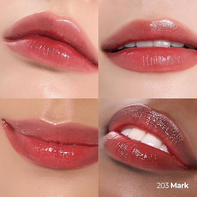Laka 24HR Bonding Glow Lipstick, 3.7g/0.13oz., Long Lasting High-Shine Lipstick with Rich Color & Glassy Finish (#203 Mark)