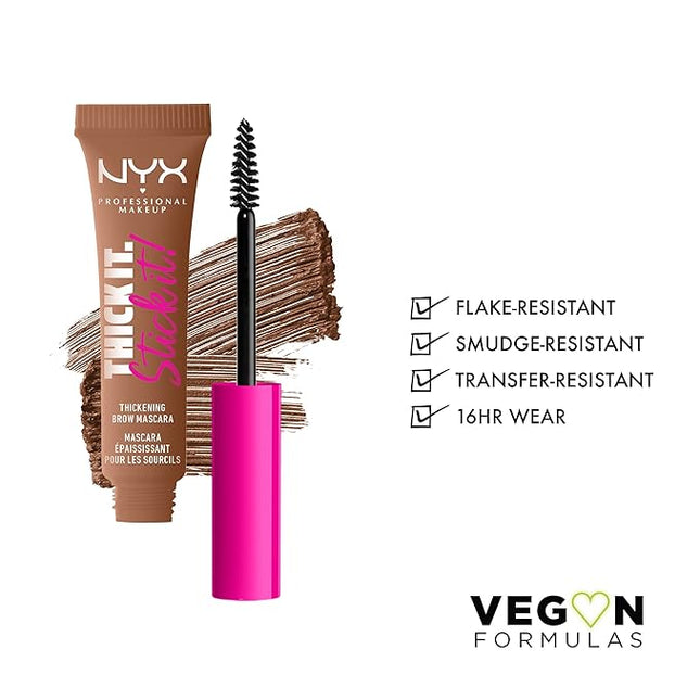 NYX PROFESSIONAL MAKEUP Thick It Stick It Thickening Brow Mascara, Eyebrow Gel - Auburn