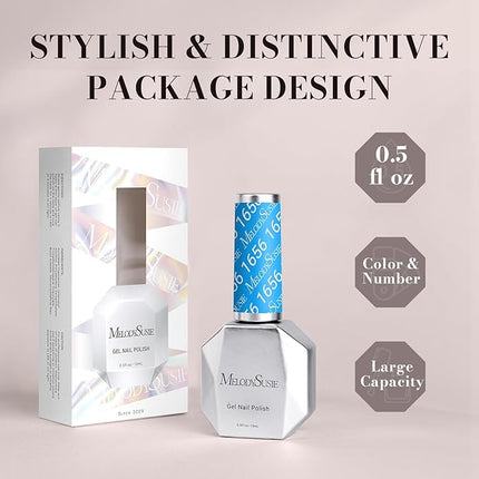 MelodySusie Light Ocean Blue Gel Nail Polish,0.5fl oz Nails Soak Off UV LED Sky Blue Gel Polish Gift for Women Nail Art Manicure Salon DIY Nail Design Decoration at Home-1656