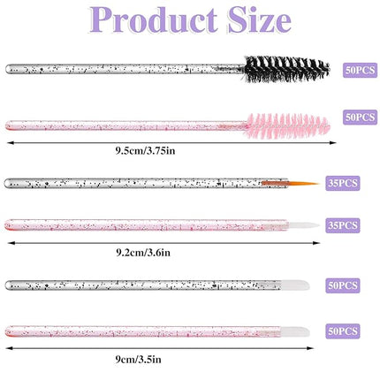 270 PCS Crystal Disposable Makeup Applicators Kit, Makeup Artist Must Haves Tools 100 Mascara Wands 100 Lipstick Applicators 70 Eyeliner Brushes with Organizer Box Galentines Valentines Day Gifts