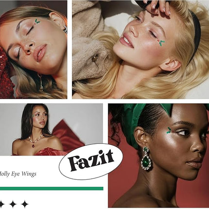 Fazit Makeup Patches - Holly Wings Eye Speckles - Glow Up Make-Up Patches - Cute Glitter Makeup Accessories for Women - Cosmetic Glitter for Face