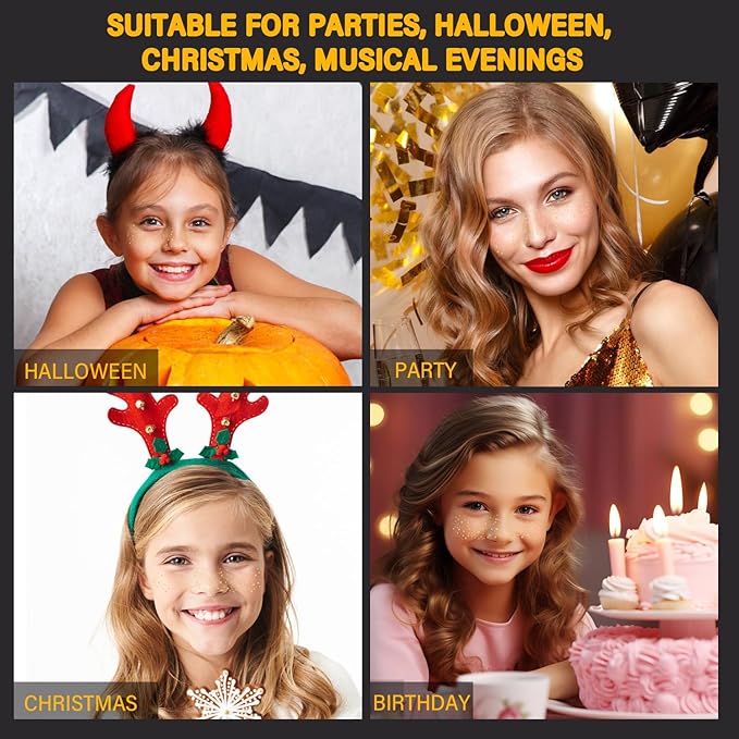 20 Pcs Silver Face Makeup Patches, Glitter Freckles Face Tattoo, Sparkle Makeup Patches, Glitter Freckles,Waterproof Face Glitter Speckles Patches for Women (Silver)