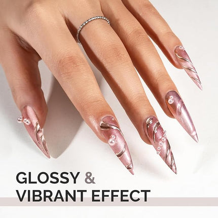 MelodySusie Pink Shimmer Gel Nail Polish,0.5fl oz Soak Off UV LED Pink Glitter Gel Polish Gift for Women Nail Art Manicure Salon DIY Nail Design Decoration at Home-1754