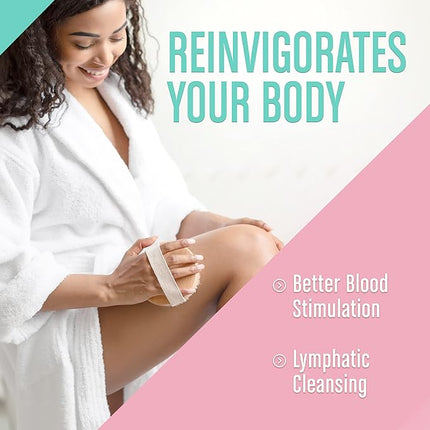 Dry Body Brush (1 Pack) - Reduce Cellulite, Dry Brush for Cellulite and Lymphatic Drainage, Exfoliating Brush with Soft Massage Nodules, Shower Brush Body Scrubber (100% Natural Bristle Brush)