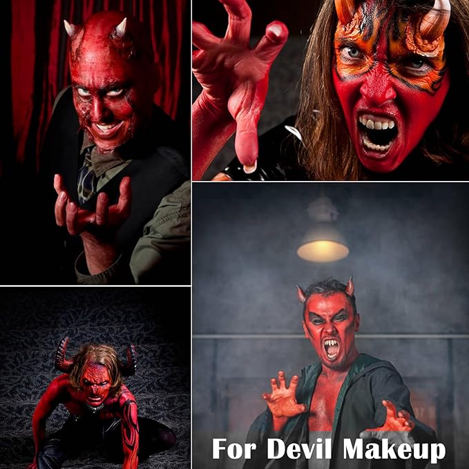 MEICOLY 3Pcs Royal Blue Black Red Face Body Paint Stick,Face Paint for Halloween SFX Devil Cosplay Makeup,Body Paint for Adults Kids,Waterproof Eye Black for Baseball/Football/Softball,Blue+Black+Red