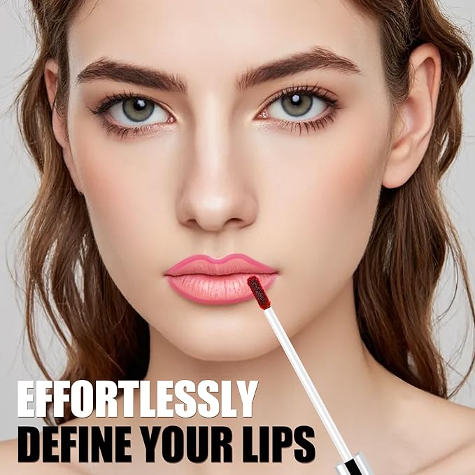 Peel Off Lip Liner Stain, Long Lasting Matte Lip Tattoo Makeup, Highly Pigmented Color, Smudge-Proof, Transfer-Proof, Waterproof, Suitable for All Skin Types, Nectar Pink