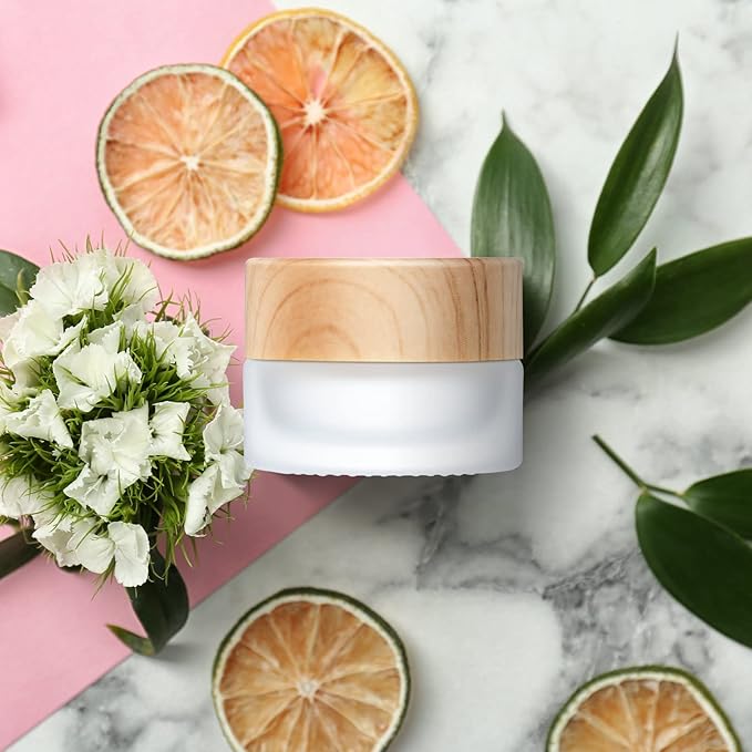 Geiserailie 30 Pieces Glass Cosmetic Containers Empty Sample Jars with Leak Proof Lids Makeup Sample Containers for Lotion Cream Cosmetic (5 Gram)