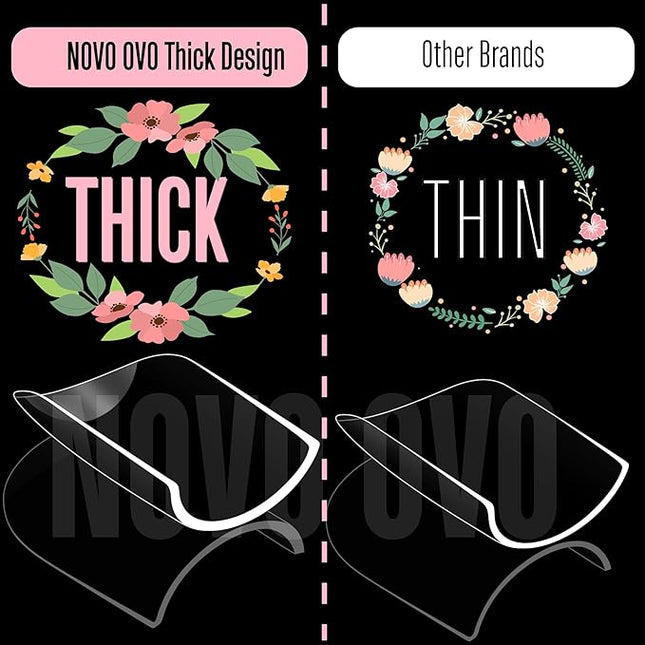 NOVO OVO Straight Square Thick Short Natural Nail Tips Press on, No C Curve Sharp Square Soak Off Soft Gel Fake Nail Extension, Full Cover False Nails for Acrylic French, Salon DIY x 15 Sizes 510 pcs