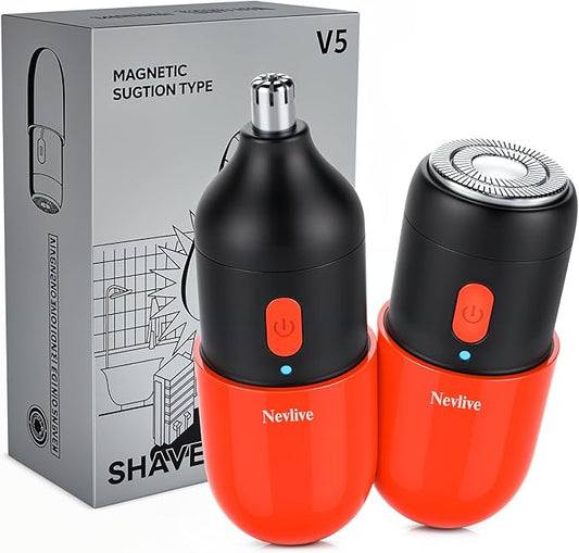 2-in-1 Facial Hair Remover & Nose Trimmer for Women and Men – USB-C Rechargeable Mini Electric Shaver, Waterproof, Dual-Edge Stainless Steel Blades, Painless Hair Removal for Face, Nose, and Body