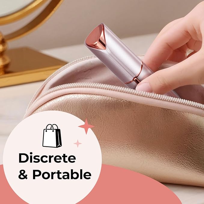 Facial Hair Removal for Women: Electric Face Razor with LED Light - Painless & Instant Results Mini Shaver for Travel Use