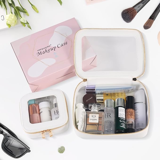 Small Clear Toiletry Bag Cosmetic Bag Makeup Bag Set with Zipper for Purse,Waterproof Travel Toiletry Bag Makeup Bag Organizer Case for Women Car Organizer