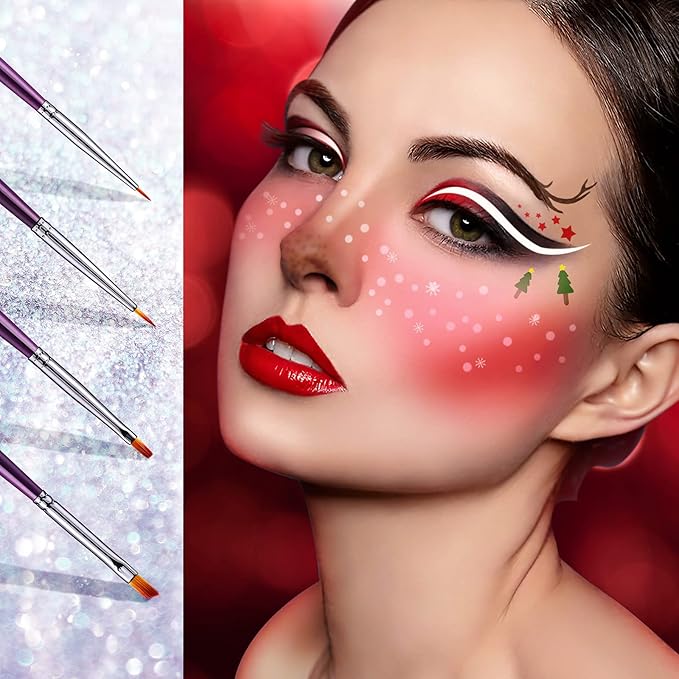 EIGSHOW Eyeliner Brush Set, Ultra Fine Gel Eyeliner Brush for Precision Eye Liner, Eyebrow Filling, Face Painting, 4 Pieces