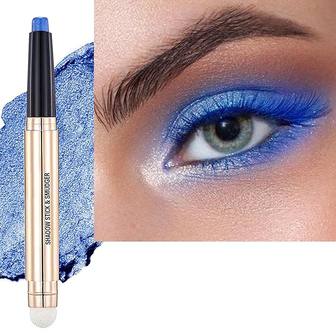 Light Blue Eyeshadow Stick For Blue Eyes Cream Shimmer Smooth Palette Dark Light Bright Navy Single Thriving Eye Shadow Pencil Waterproof Long Lasting Eye Shadow Highlighter Sticks #16 Navy