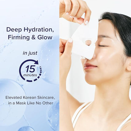 Sealing-in-Moisture Mask | No-Slip, No-Drip, No-Mess 15-Minute Triple-Layer Sheet Mask | Niacinamide, Adenosine &Collagen for Hydration,Firming & Glowing Skin | (18gx5ea)